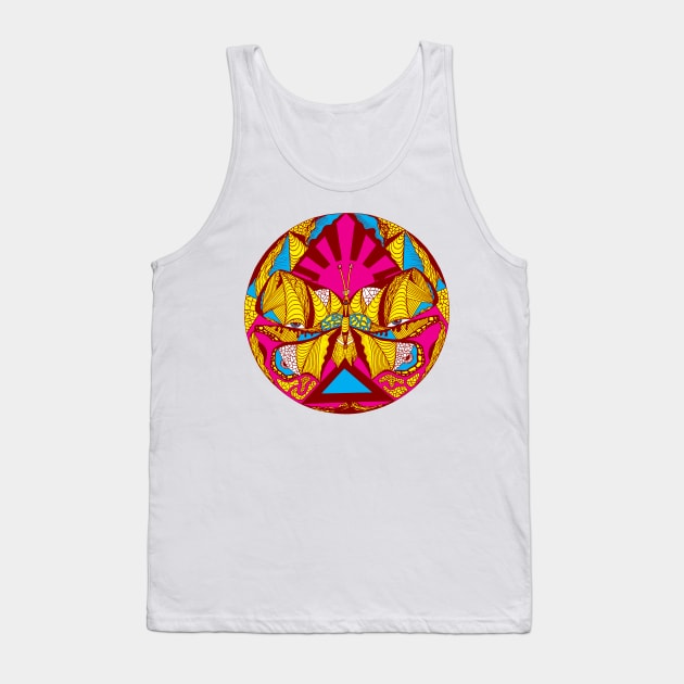 Miami Vice Sunrise Abstract Butterfly Tank Top by kenallouis